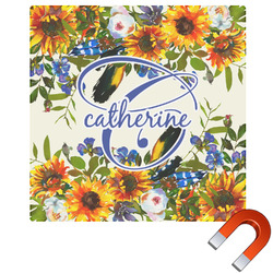 Sunflowers Square Car Magnet - 6" (Personalized)