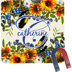 Sunflowers Square Fridge Magnet (Personalized)