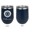 Sunflowers Stainless Wine Tumblers - Navy - Single Sided - Approval