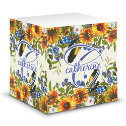 Sunflowers Sticky Note Cube (Personalized)