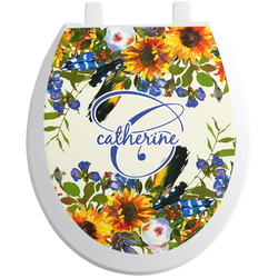 Sunflowers Toilet Seat Decal - Round (Personalized)