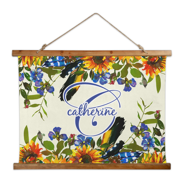 Custom Sunflowers Wall Hanging Tapestry - Wide (Personalized)