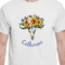 Sunflowers White Crew T-Shirt on Model - CloseUp