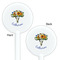 Sunflowers White Plastic 5.5" Stir Stick - Double Sided - Round - Front & Back