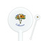 Sunflowers White Plastic 5.5" Stir Stick - Round - Closeup