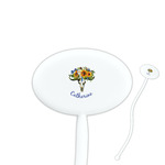 Sunflowers 7" Oval Plastic Stir Sticks - White - Double Sided (Personalized)