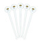 Sunflowers White Plastic 7" Stir Stick - Round - Fan View