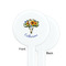 Sunflowers White Plastic 7" Stir Stick - Single Sided - Round - Front & Back