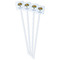 Sunflowers White Plastic Stir Stick - Double Sided - Square - Front