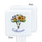 Sunflowers White Plastic Stir Stick - Single Sided - Square - Approval