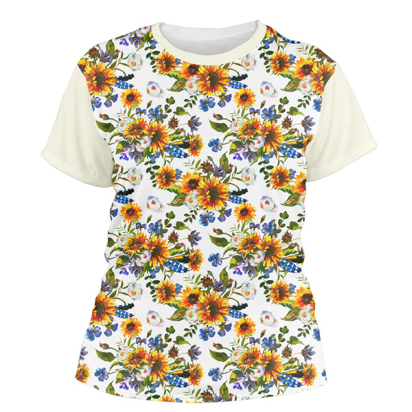 Custom Sunflowers Women's Crew T-Shirt - Small