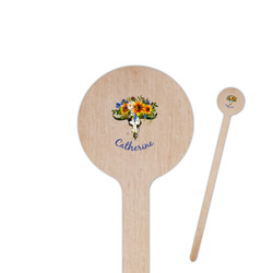 Sunflowers 7.5" Round Wooden Stir Sticks - Single Sided (Personalized)