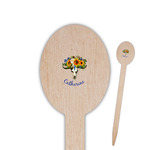Sunflowers Oval Wooden Food Picks - Double Sided (Personalized)