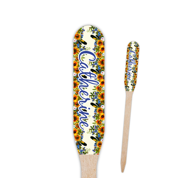 Custom Sunflowers Paddle Wooden Food Picks (Personalized)