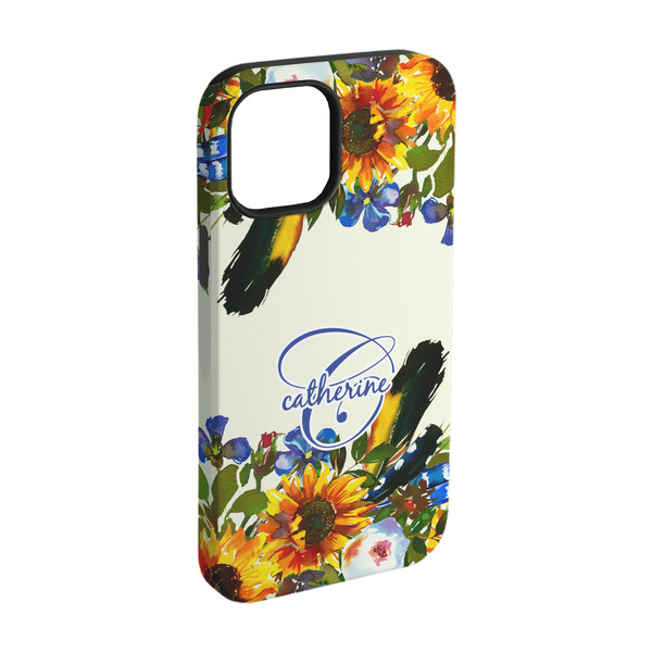 Custom Sunflowers iPhone Case - Rubber Lined - iPhone 15 (Personalized)