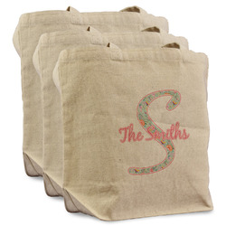 Exquisite Chintz Reusable Cotton Grocery Bags - Set of 3 (Personalized)