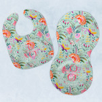 Exquisite Chintz Baby Bib & Burp Set w/ Name and Initial