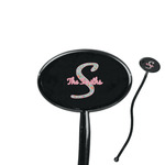 Exquisite Chintz 7" Oval Plastic Stir Sticks - Black - Double Sided (Personalized)