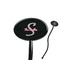 Exquisite Chintz Black Plastic 7" Stir Stick - Oval - Closeup