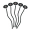 Exquisite Chintz Black Plastic 7" Stir Stick - Oval - Fan