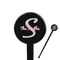 Exquisite Chintz Black Plastic 7" Stir Stick - Round - Closeup