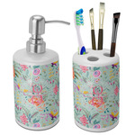 Exquisite Chintz Ceramic Bathroom Accessories Set (Personalized)