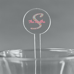 Exquisite Chintz 7" Round Plastic Stir Sticks - Clear (Personalized)