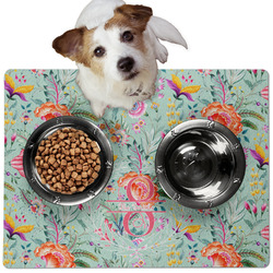 Exquisite Chintz Dog Food Mat - Medium w/ Name and Initial