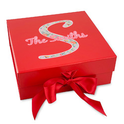 Exquisite Chintz Gift Box with Magnetic Lid - Red (Personalized)