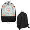 Exquisite Chintz Large Backpack - Black - Front & Back View