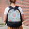 Exquisite Chintz Large Backpack - Black - On Back