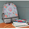 Exquisite Chintz Large Backpack - Gray - On Desk