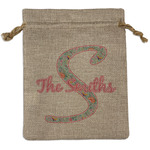 Exquisite Chintz Medium Burlap Gift Bag - Front (Personalized)