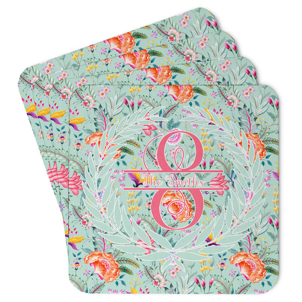 Custom Exquisite Chintz Paper Coasters w/ Name and Initial