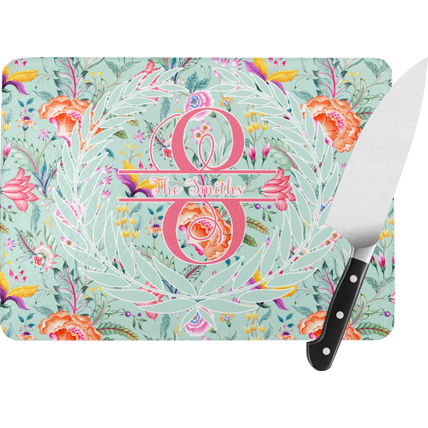 Custom Exquisite Chintz Rectangular Glass Cutting Board (Personalized)