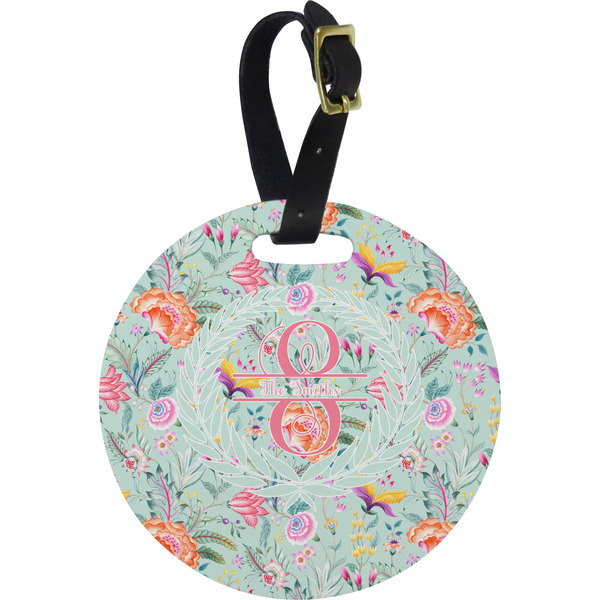 Custom Exquisite Chintz Plastic Luggage Tag - Round (Personalized)