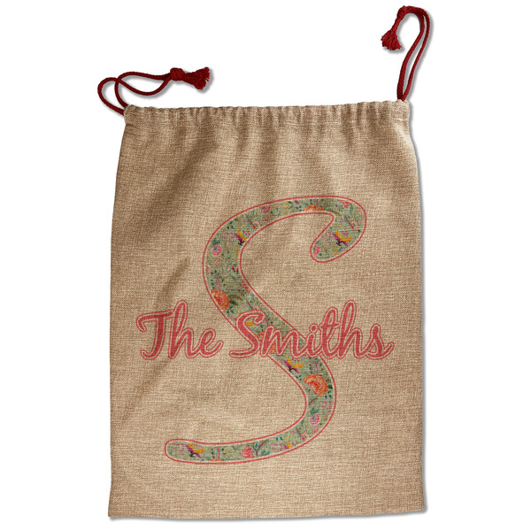 Custom Exquisite Chintz Santa Sack - Front (Personalized)