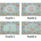 Exquisite Chintz Set of Rectangular Appetizer / Dessert Plates (Approval)