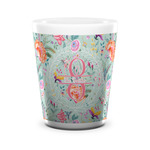 Exquisite Chintz Ceramic Shot Glass - 1.5 oz - White - Set of 4 (Personalized)