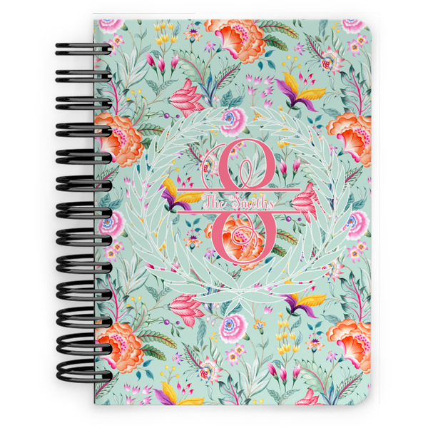 Custom Exquisite Chintz Spiral Notebook - 5x7 w/ Name and Initial