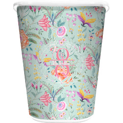 Exquisite Chintz Waste Basket - Double Sided (White) (Personalized)