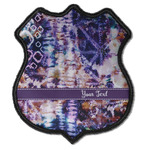 Tie Dye Iron On Shield Patch C w/ Name or Text