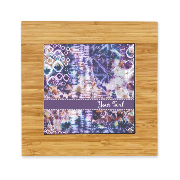 Custom Tie Dye Bamboo Trivet with Ceramic Tile Insert (Personalized)