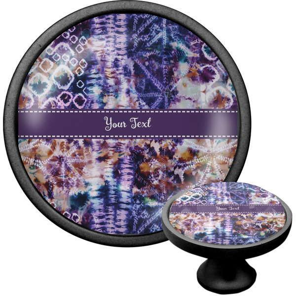 Custom Tie Dye Cabinet Knob (Black) (Personalized)