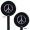 Tie Dye Black Plastic 5.5" Stir Stick - Double Sided - Round - Front & Back