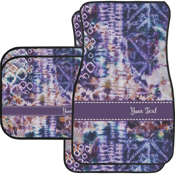 Custom Tie Dye Car Floor Mats Set - 2 Front & 2 Back (Personalized)