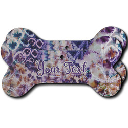 Tie Dye Ceramic Dog Ornament - Front & Back w/ Name or Text