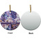 Tie Dye Ceramic Flat Ornament - Circle Front & Back (APPROVAL)