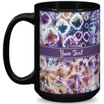 Tie Dye 15 Oz Coffee Mug - Black (Personalized)