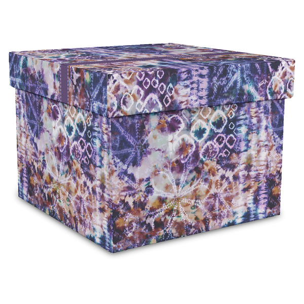 Custom Tie Dye Gift Box with Lid - Canvas Wrapped - X-Large (Personalized)